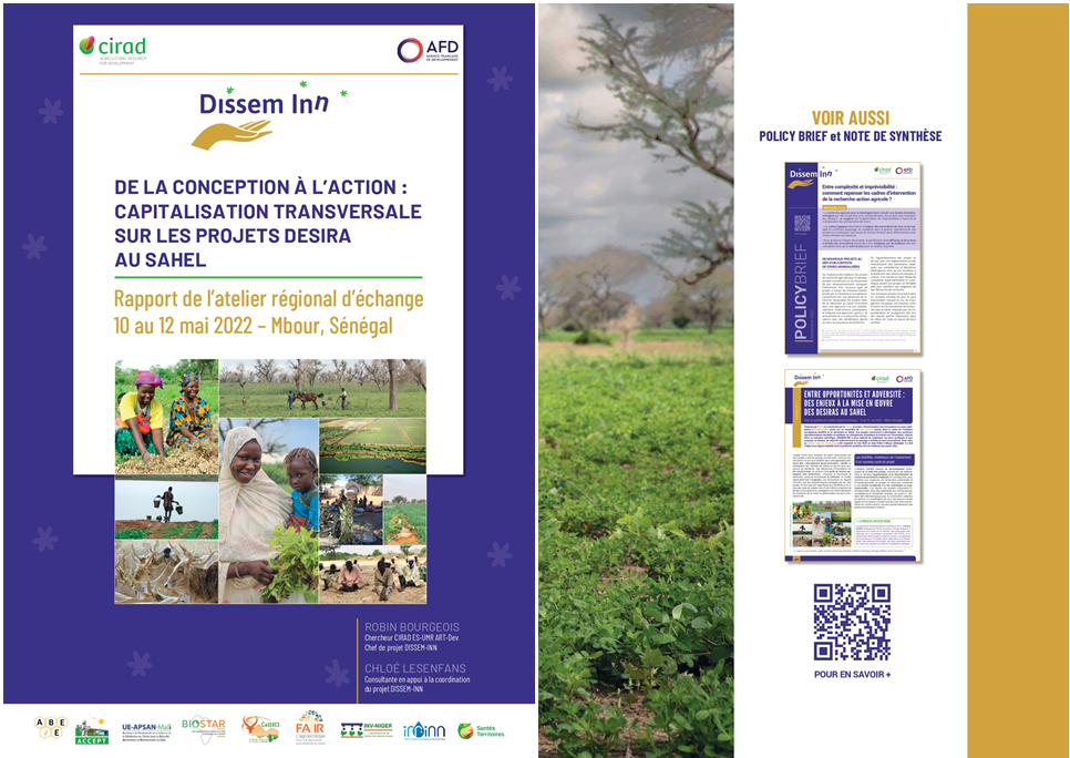 Couverture du rapport et extrait de la page 127 présentant le policy brief et la note de synthèse © CL-Cirad